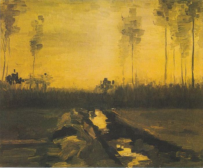 Vincent Van Gogh Landscape at Dusk oil painting image